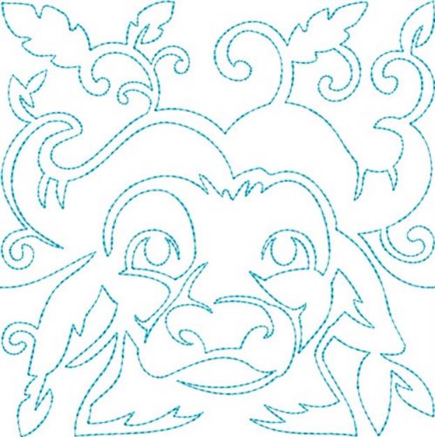 Picture of Quilt Block Water Buffalo Machine Embroidery Design
