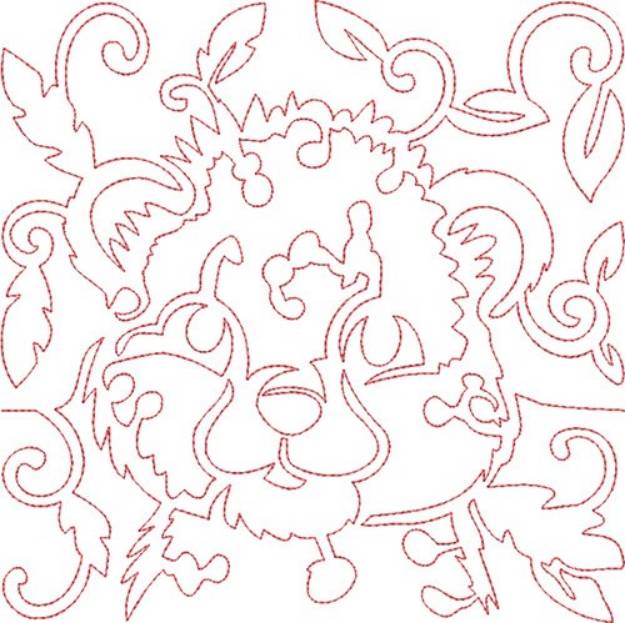 Picture of Quilt Block Leopaard Machine Embroidery Design