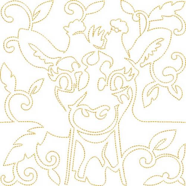 Picture of Quilt Block Giraffe Machine Embroidery Design