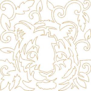 Picture of Quilt Block Tiger Machine Embroidery Design