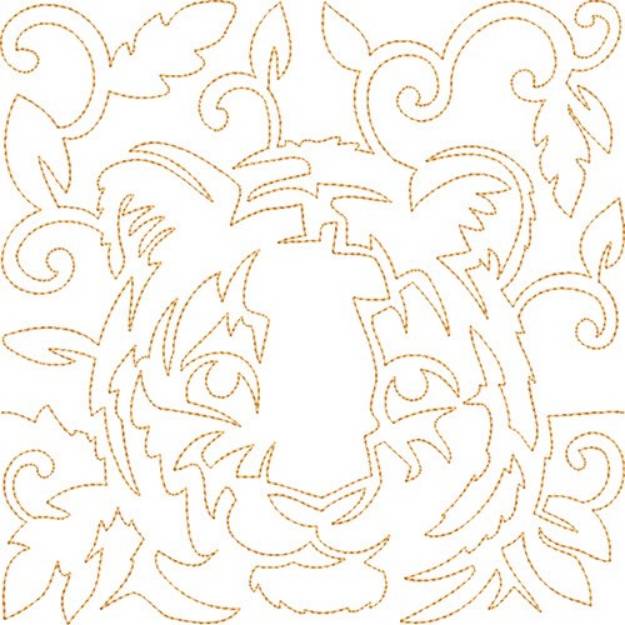 Picture of Quilt Block Tiger Machine Embroidery Design