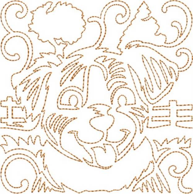 Picture of Dog Quilt Block Machine Embroidery Design