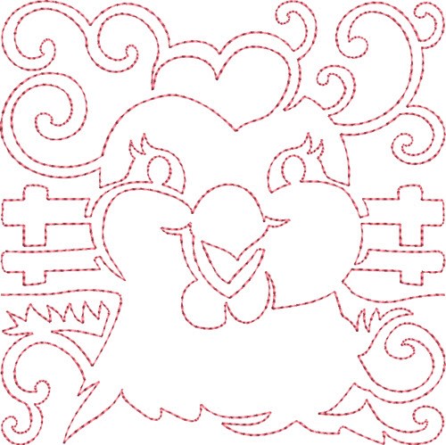 Chicken Quilt Block Machine Embroidery Design