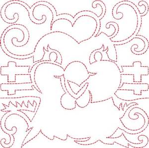 Picture of Chicken Quilt Block Machine Embroidery Design