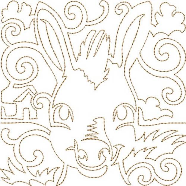 Picture of Donkey Quilt Block Machine Embroidery Design