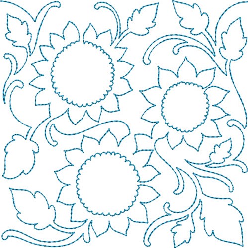 Sunflower Quilt Block Machine Embroidery Design