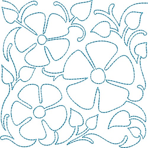 Quilt Block Flowers Machine Embroidery Design