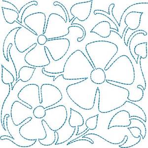 Picture of Quilt Block Flowers Machine Embroidery Design