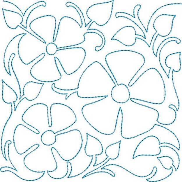 Picture of Quilt Block Flowers Machine Embroidery Design