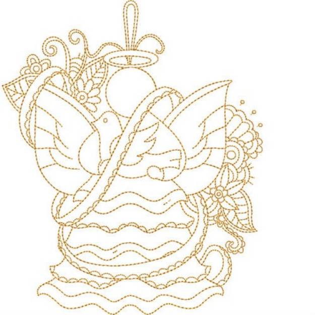 Picture of Angel & Dove Quilt Block Machine Embroidery Design