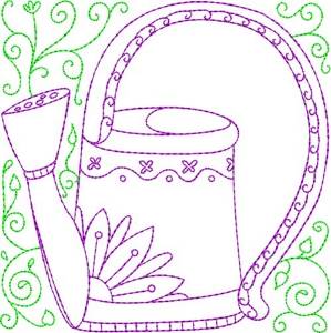 Picture of Floral Water Can Machine Embroidery Design
