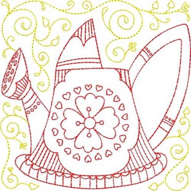 Picture of Watering Can Block Machine Embroidery Design