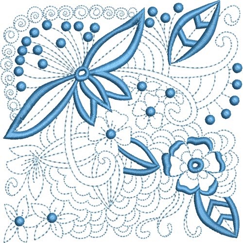 Quilt Florals Machine Embroidery Design