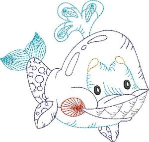 Picture of Whale Outline Machine Embroidery Design