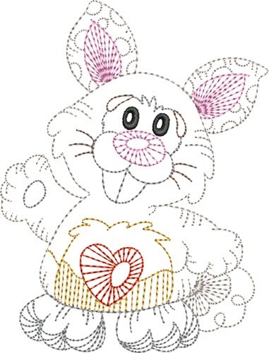 Rabbit Outline Machine Embroidery Design