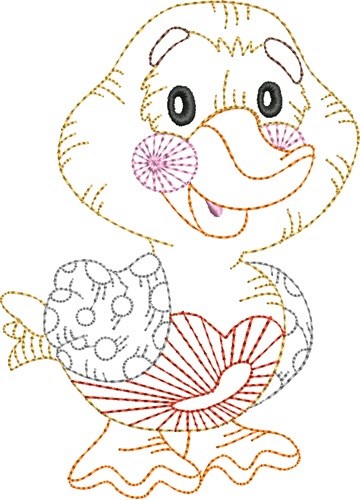 Duck Outline Machine Embroidery Design
