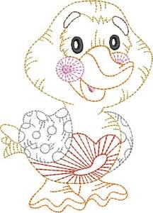 Picture of Duck Outline Machine Embroidery Design