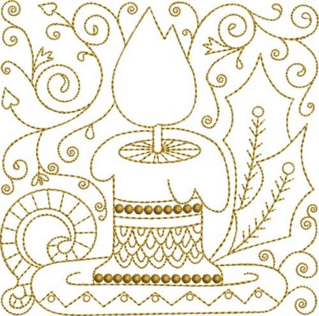 Picture of Candle Quilt Block Machine Embroidery Design