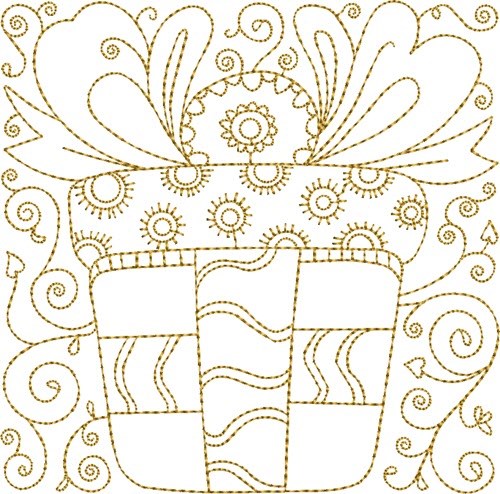 Gift Quilt Block Machine Embroidery Design