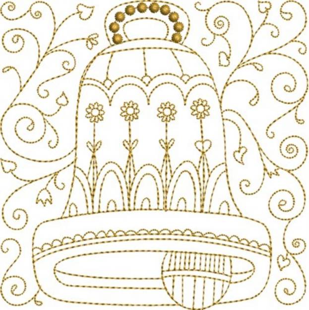 Picture of Bell Quilt Block Machine Embroidery Design