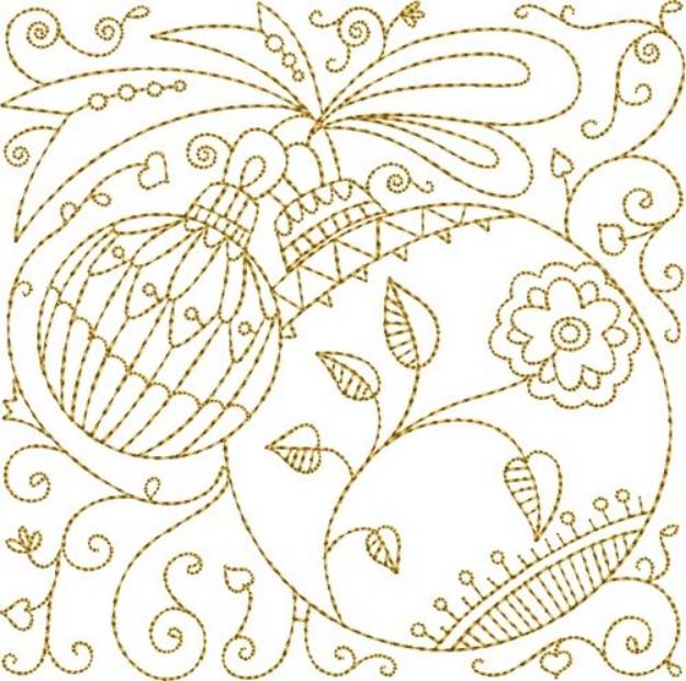 Picture of Ornament Quilt Block Machine Embroidery Design