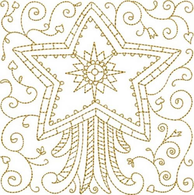 Picture of Star Quilt Block Machine Embroidery Design