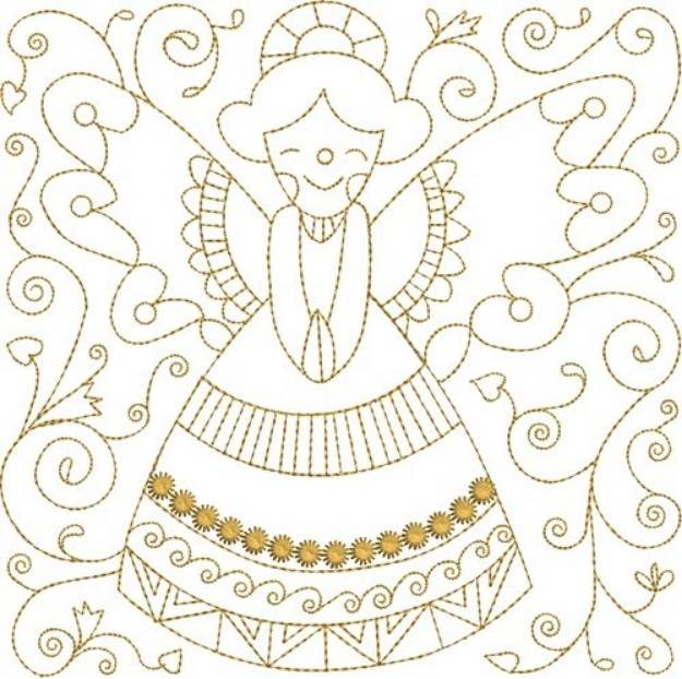 Picture of Angel Quilt Block Machine Embroidery Design