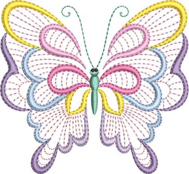 Picture of Pastel Butterfly Machine Embroidery Design