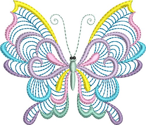Butterfly Pastel Machine Embroidery Design