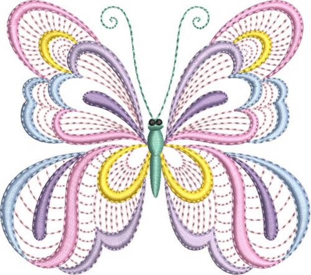 Picture of Colorful Butterfly Machine Embroidery Design