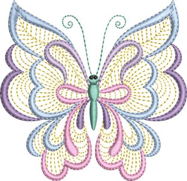 Picture of Whimsical Pastel Butterfly Machine Embroidery Design