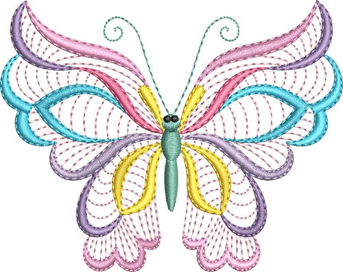 Butterfly Colors Machine Embroidery Design