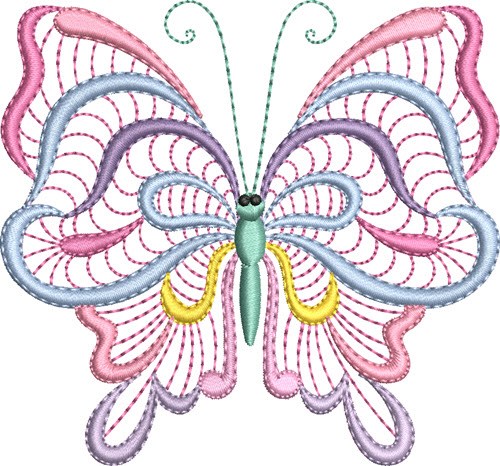 Butterfly Pastels Machine Embroidery Design