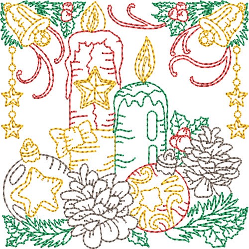 Christmas Block Machine Embroidery Design