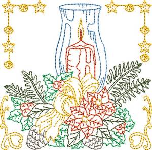 Picture of Candle Centerpiece Block Machine Embroidery Design