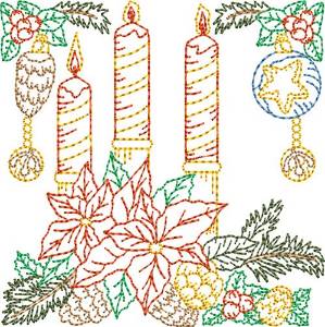 Picture of Floral Candle Block Machine Embroidery Design