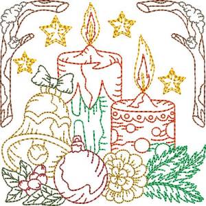 Picture of Centerpiece Candles Block Machine Embroidery Design