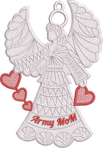 Picture of FSL Angel Army Mom Machine Embroidery Design