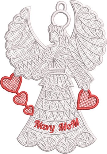 FSL Angel Navy Mom Machine Embroidery Design