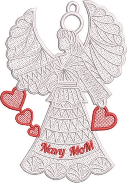 Picture of FSL Angel Navy Mom Machine Embroidery Design
