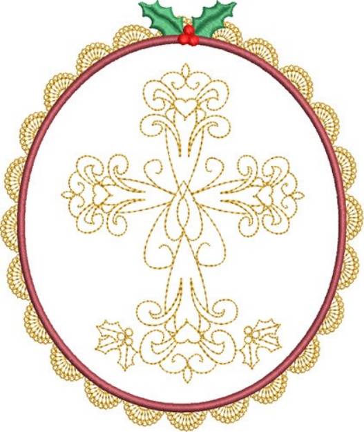Picture of Lacey Christmas Cross Machine Embroidery Design
