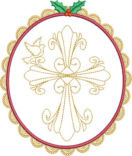 Christmas Cross Machine Embroidery Design