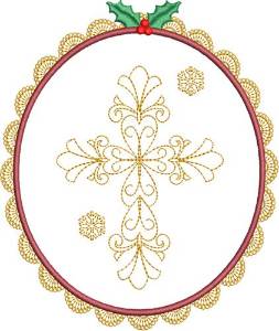 Picture of Lacy Christmas Cross Machine Embroidery Design