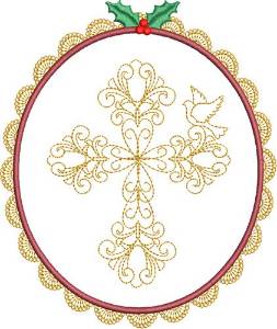 Picture of Frames Christmas Cross Machine Embroidery Design