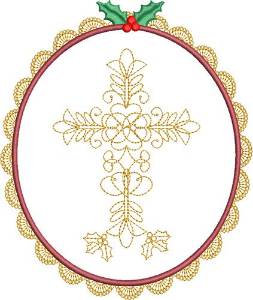 Picture of Christmas Lace Cross Machine Embroidery Design