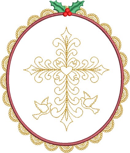 Beautiful Christmas Cross Machine Embroidery Design