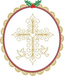 Picture of Beautiful Christmas Cross Machine Embroidery Design