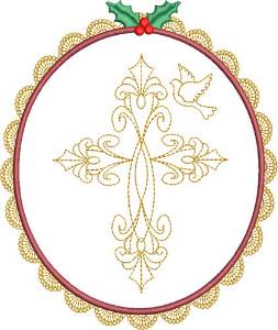 Picture of Stunning Christmas Cross Machine Embroidery Design