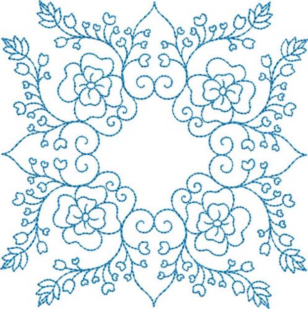 Picture of Bluework Quilt Blocks Machine Embroidery Design