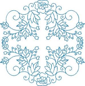 Picture of Bluework Quilt Block Machine Embroidery Design